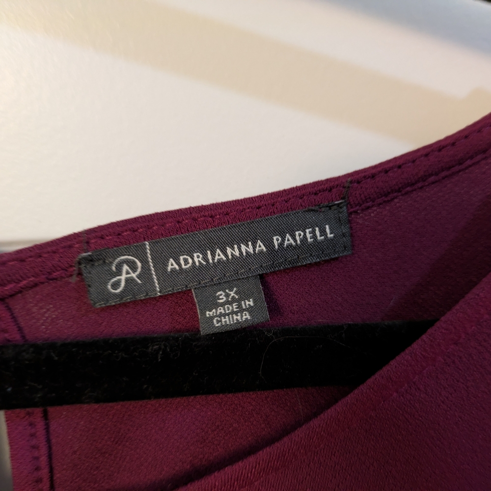 Adrianna Papell Rich Purple Blouse - Picture 3 of 13